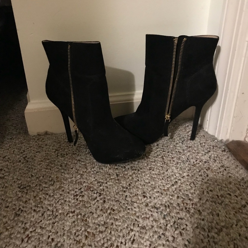 Zara Black Suede Booties